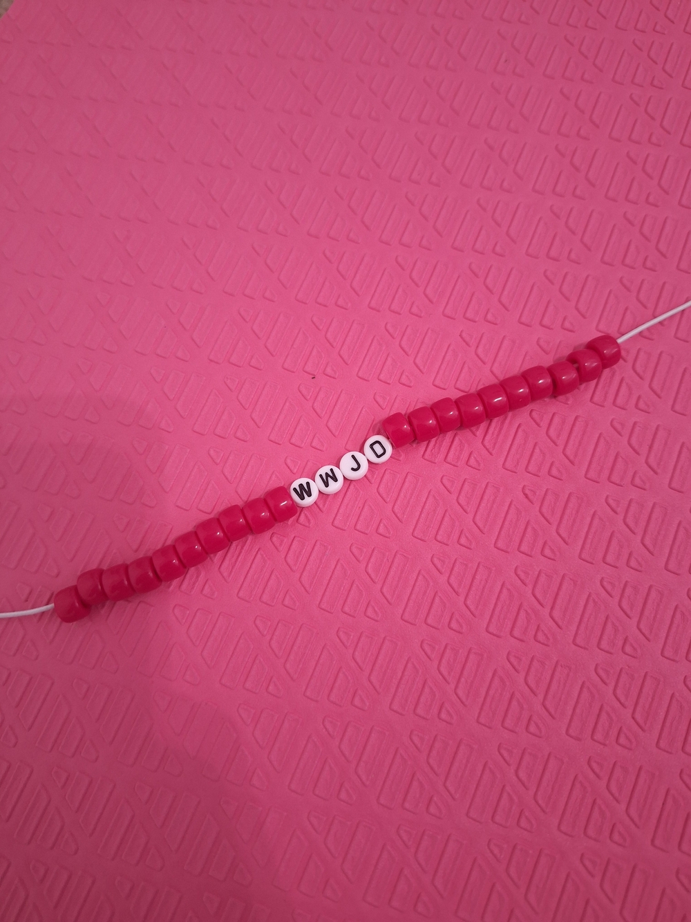 Accessorize Hot Pink Beaded Name Bracelet with White Letter Beads